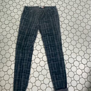 CAbi Black Plaid-Effect Skinny Jeans